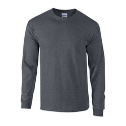 Gildan Unisex Adult Ultra Heather Cotton Long-Sleeved T-Shirt - S, Dark Heather