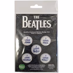 The Beatles I Love Badge (Pack of 5)