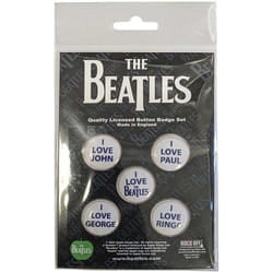 The Beatles I Love Badge (Pack of 5)