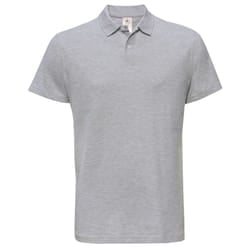 B&C Mens ID.001 Heather Polo Shirt - XL, Grey