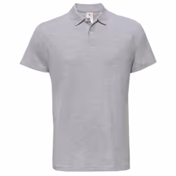 B&C Mens ID.001 Heather Polo Shirt - L, Grey