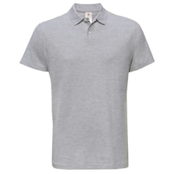 B&C Mens ID.001 Heather Polo Shirt - L, Grey