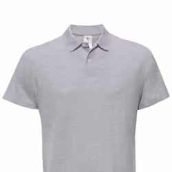 B&C Mens ID.001 Heather Polo Shirt - L, Grey