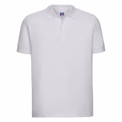 Russell Mens Ultimate Cotton Pique Polo Shirt - S, White