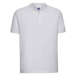 Russell Mens Ultimate Cotton Pique Polo Shirt - S, White