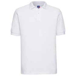 Russell Mens Polycotton Pique Hardwearing Polo Shirt - L, White