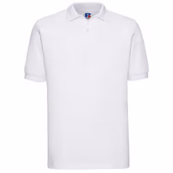 Russell Mens Polycotton Pique Hardwearing Polo Shirt - S, White