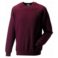 Russell Mens Spotshield Raglan Sweatshirt - XS, Burgundy