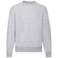 Fruit of the Loom Mens Classic Heather Raglan Sweatshirt - L, Grey