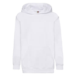 Fruit of the Loom Childrens/Kids Classic Heather Hooded Sweatshirt - 12-13 Years, White