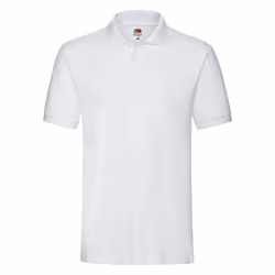 Fruit of the Loom Unisex Adult Premium Cotton Pique Polo Shirt - XXL, White