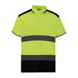 Yoko Mens Hi-Vis Polo Shirt - XXL, Yellow/Navy