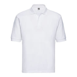 Russell Mens Polycotton Pique Polo Shirt - XXL, White