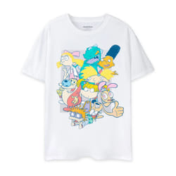 Nickelodeon Mens Classic 90's Short-Sleeved T-Shirt - L, White