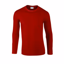 Gildan Unisex Adult Softstyle Plain Long-Sleeved T-Shirt - S, Red
