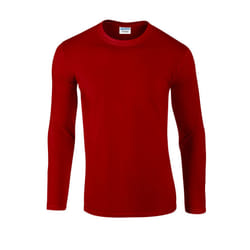 Gildan Unisex Adult Softstyle Plain Long-Sleeved T-Shirt - S, Red