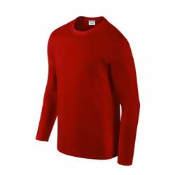 Gildan Unisex Adult Softstyle Plain Long-Sleeved T-Shirt - S, Red