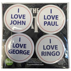 The Beatles I Love Badge (Pack of 4)