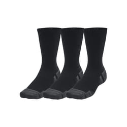 Under Armour Unisex Adult Performance Tech Crew Socks (Pack of 3) - L, Black
