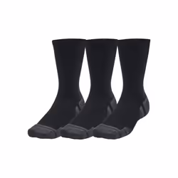 Under Armour Unisex Adult Performance Tech Crew Socks (Pack of 3) - M, Black