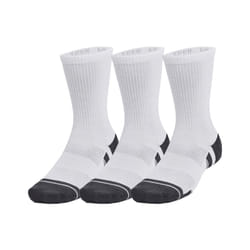 Under Armour Unisex Adult Performance Tech Crew Socks (Pack of 3) - L, White
