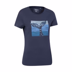 Mountain Warehouse Womens/Ladies Whale Tail Organic T-Shirt - 10 UK, Navy