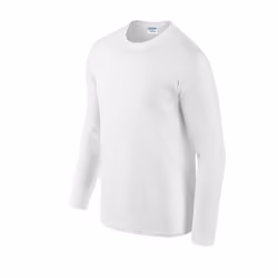 Gildan Unisex Adult Softstyle Long-Sleeved T-Shirt - M, White