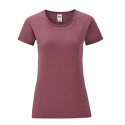 Fruit of the Loom Womens/Ladies Iconic Heather T-Shirt - 10 UK, Burgundy