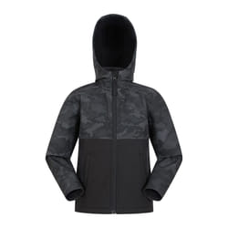 Mountain Warehouse Childrens/Kids Exodus Camouflage Soft Shell Jacket - 5-6 Years, Black Camo