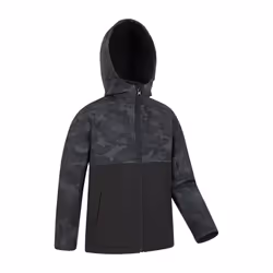 Mountain Warehouse Childrens/Kids Exodus Camouflage Soft Shell Jacket - 5-6 Years, Black Camo