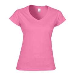 Gildan Womens/Ladies Soft Style V Neck T-Shirt - S, Azalea
