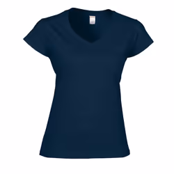 Gildan Womens/Ladies Soft Style V Neck T-Shirt - M, Navy
