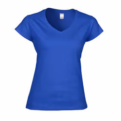 Gildan Womens/Ladies Soft Style V Neck T-Shirt - S, Royal Blue