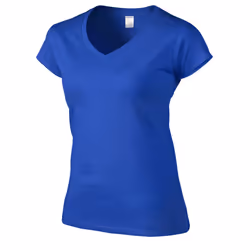 Gildan Womens/Ladies Soft Style V Neck T-Shirt - S, Royal Blue