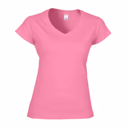 Gildan Womens/Ladies Soft Style V Neck T-Shirt - M, Azalea