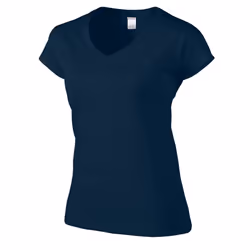 Gildan Womens/Ladies Soft Style V Neck T-Shirt - L, Navy