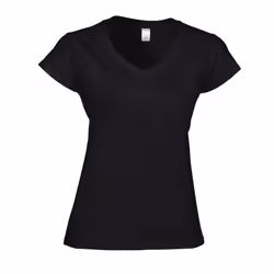 Gildan Womens/Ladies Soft Style V Neck T-Shirt - M, Black