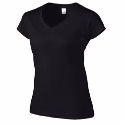 Gildan Womens/Ladies Soft Style V Neck T-Shirt - M, Black