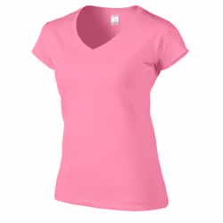 Gildan Womens/Ladies Soft Style V Neck T-Shirt - XXL, Azalea