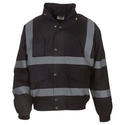 Yoko Unisex Adult Classic Hi-Vis Bomber Jacket - L, Black