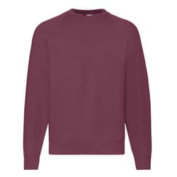 Fruit of the Loom Mens Classic Raglan Sweatshirt - XXL, Burgundy