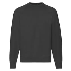Fruit of the Loom Mens Classic Raglan Sweatshirt - XXL, Black