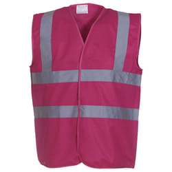 Yoko Unisex Adult Hi-Vis Waistcoat - M, Raspberry