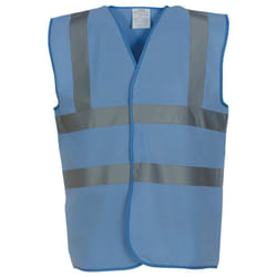 Yoko Unisex Adult Hi-Vis Waistcoat - L, Sky Blue