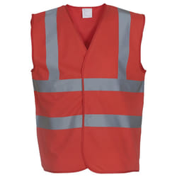 Yoko Unisex Adult Hi-Vis Waistcoat - XL, Red