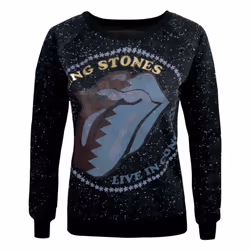 Amplified Womens/Ladies Zig Zag Lick The Rolling Stones Sweatshirt - S, Black