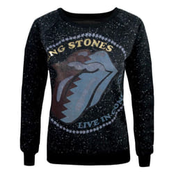 Amplified Womens/Ladies Zig Zag Lick The Rolling Stones Sweatshirt - S, Black