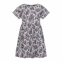 Mountain Warehouse Girls Essentials Lora Leopard Print Dress - 2-3 Years, Grey