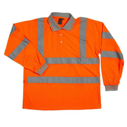 Warrior Unisex Adult Long-Sleeved Safety Hi-Vis Polo Shirt - S, Orange