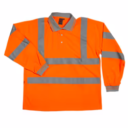 Warrior Unisex Adult Long-Sleeved Safety Hi-Vis Polo Shirt - L, Orange